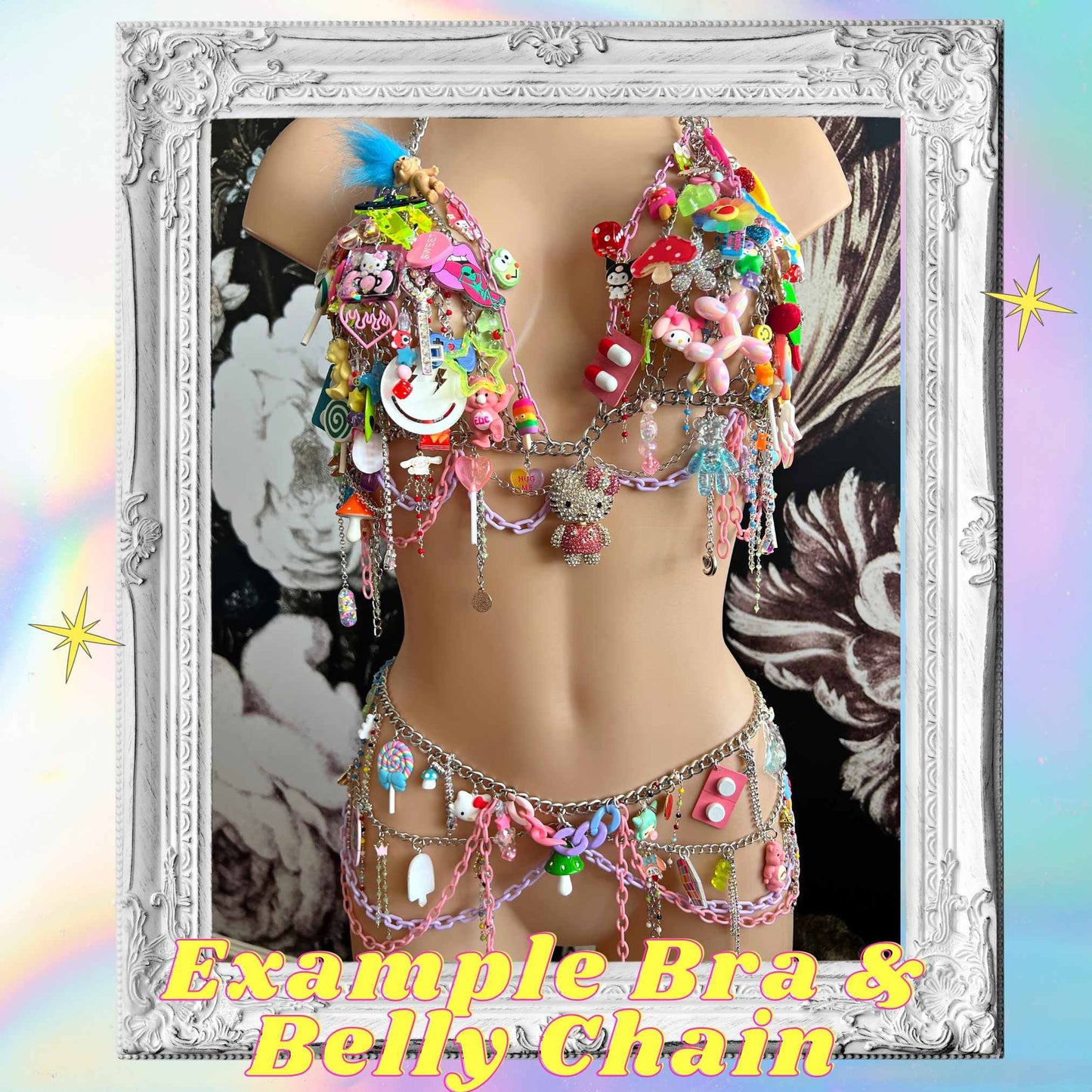 Custom Order Request for Charm Chain Bra Necklace Bracelet Custom Jewelry Personalized Charm Statement Jewelry Rave Festival Outfit Handmade