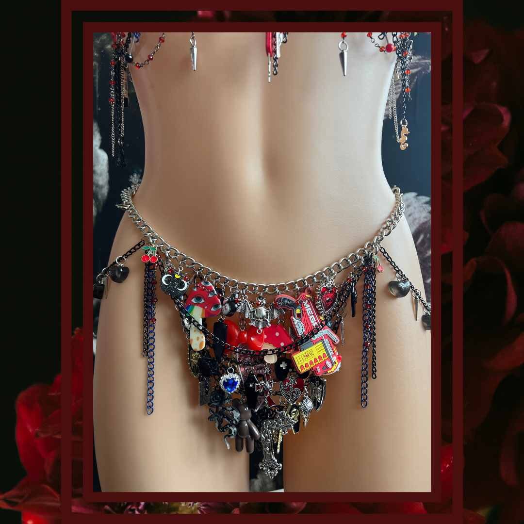 Gothic Bra Gothic Jewelry Gothic Choker Gothic Lolita Gothic Skirt Gothic Top Belly Chain Gothic Clothes for Women Gothic Necklace