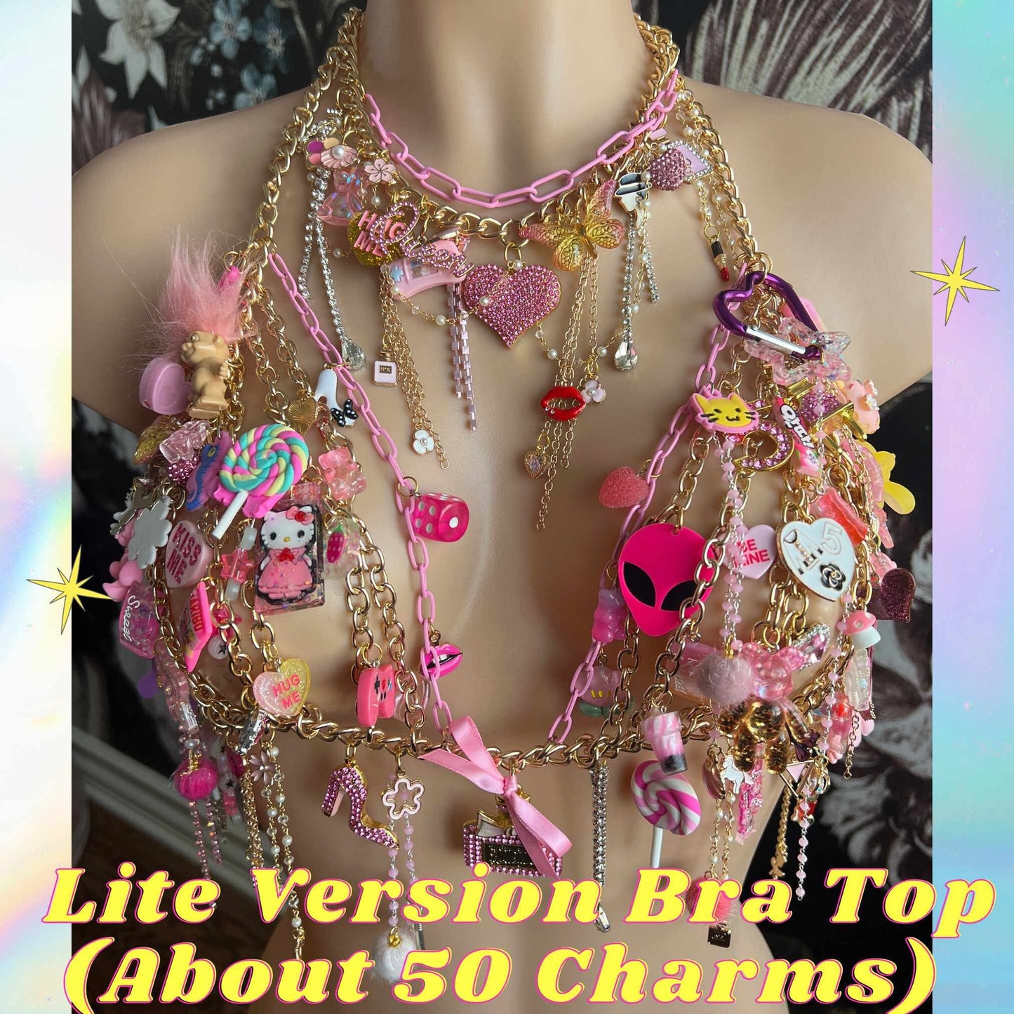 Custom Order Request for Charm Chain Bra Necklace Bracelet Custom Jewelry Personalized Charm Statement Jewelry Rave Festival Outfit Handmade